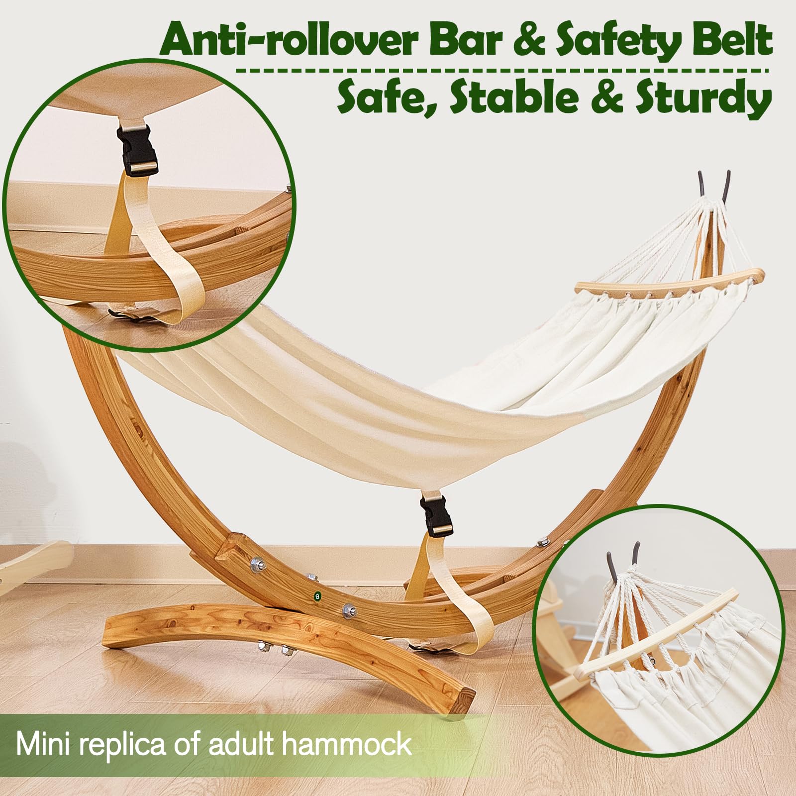 FUNLIO child using hammock reading book demonstrating calming, secure seating