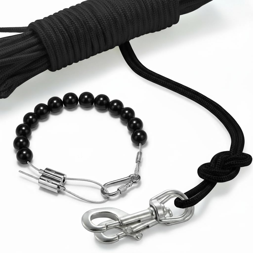 FUNNANS front view of kit showing rope, clips and ring for easy replacement