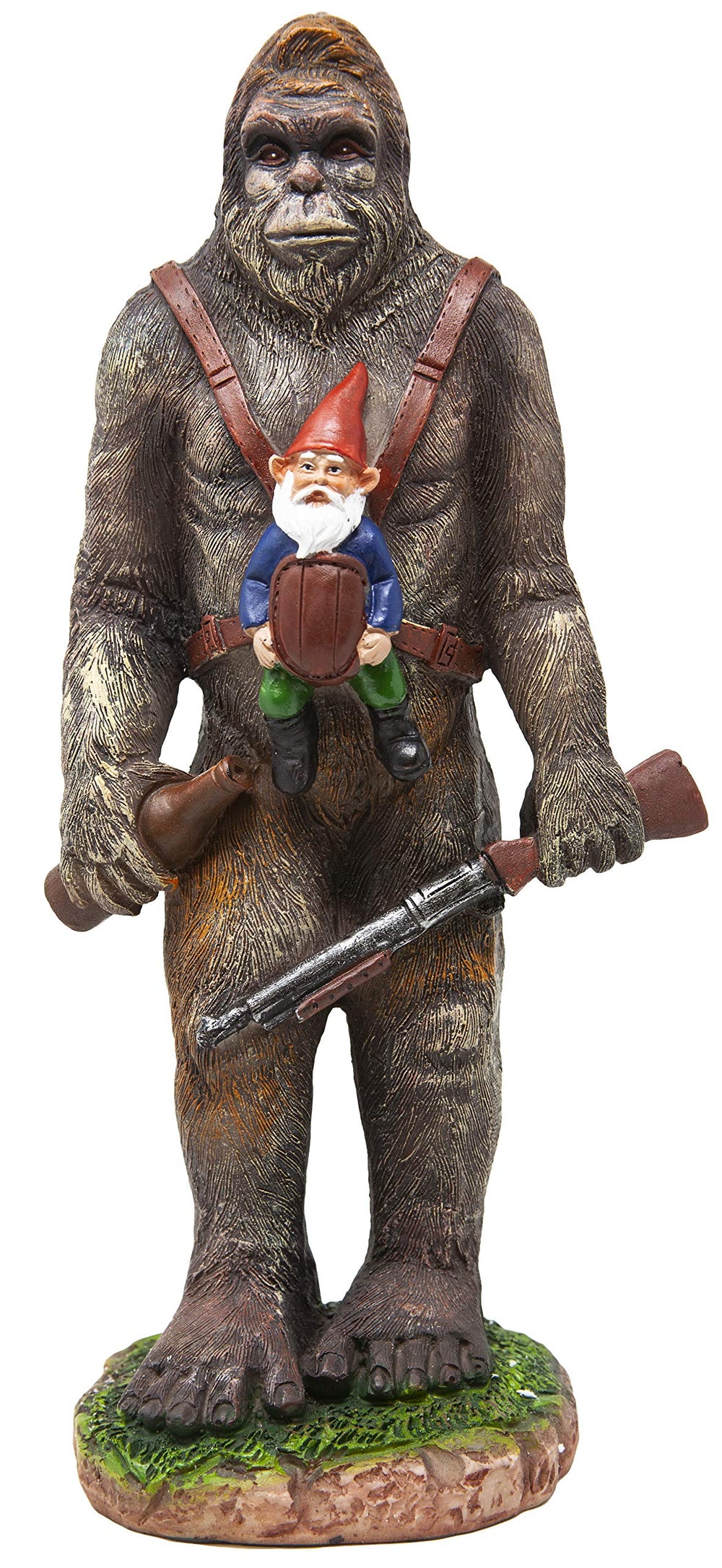 Funny Guy Mugs Bigfoot and gnome front view showing playful duo and curb appeal