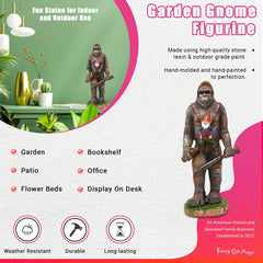 Funny Guy Mugs statue placed in garden showing weather-ready outdoor charm