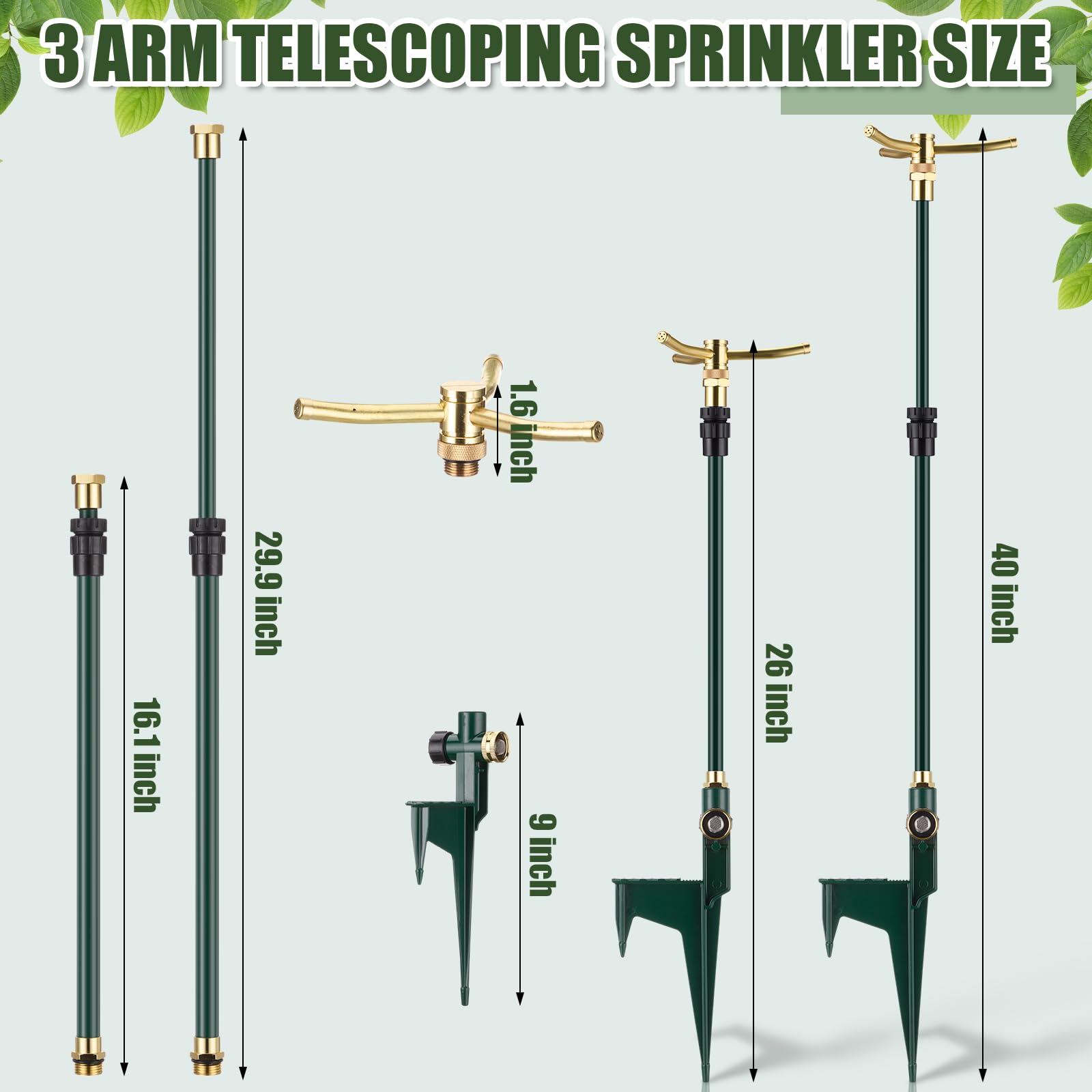 Funnymoom close-up of brass nozzles and three rotating arms demonstrating even water distribution benefit