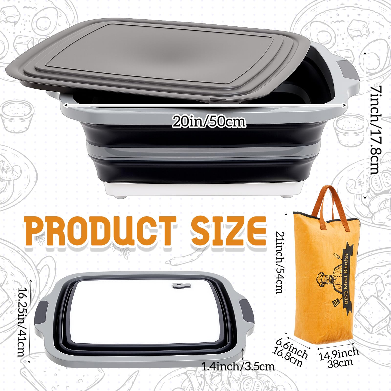 Funnymoom collapsed prep tub flat for compact storage and easy transport