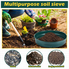 Funnymoom being used to sift soil showing faster, cleaner potting preparation