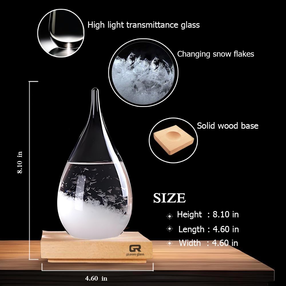 FUNOHYE storm glass side profile demonstrating graceful silhouette and base