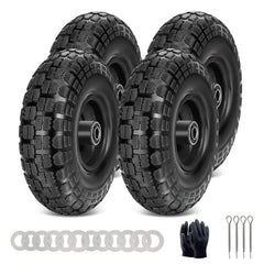FunPaxido front view of four 10-inch dolly wheels showing ready replacement