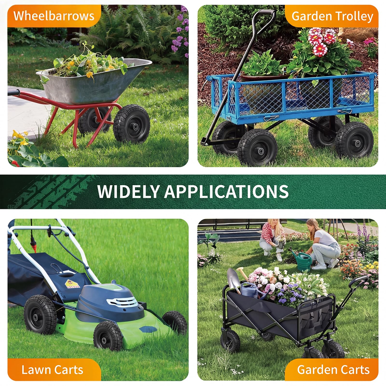 FunPaxido wheels fitted on utility cart in yard improving durability