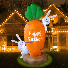 FUNPENY front view inflated carrot and two rabbits bright centerpiece
