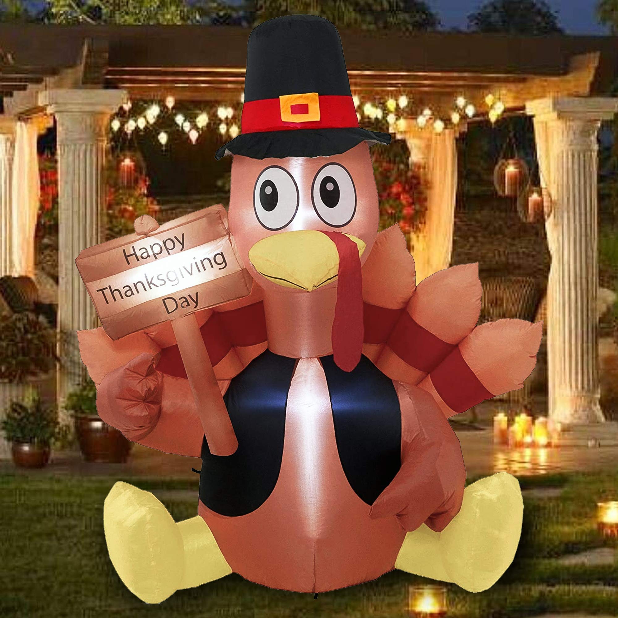 FUNPENY inflatable turkey front view showing full colorful design and curb appeal
