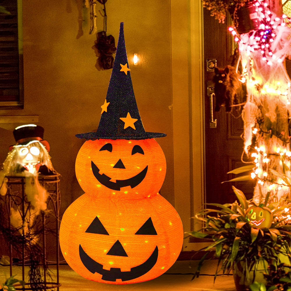 FUNPENY pumpkin next to shoe showing 3ft scale for placement guidance