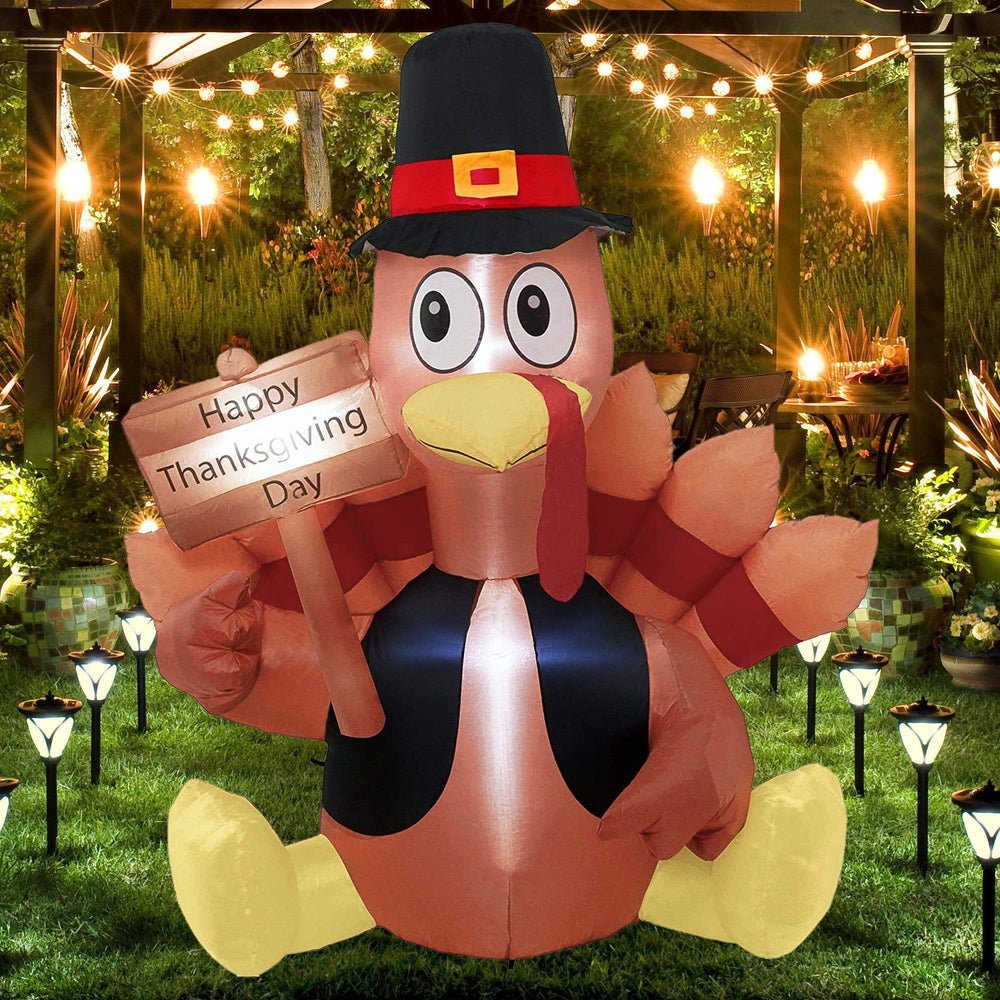 FUNPENY turkey glowing with internal LED lights to brighten evening yard displays