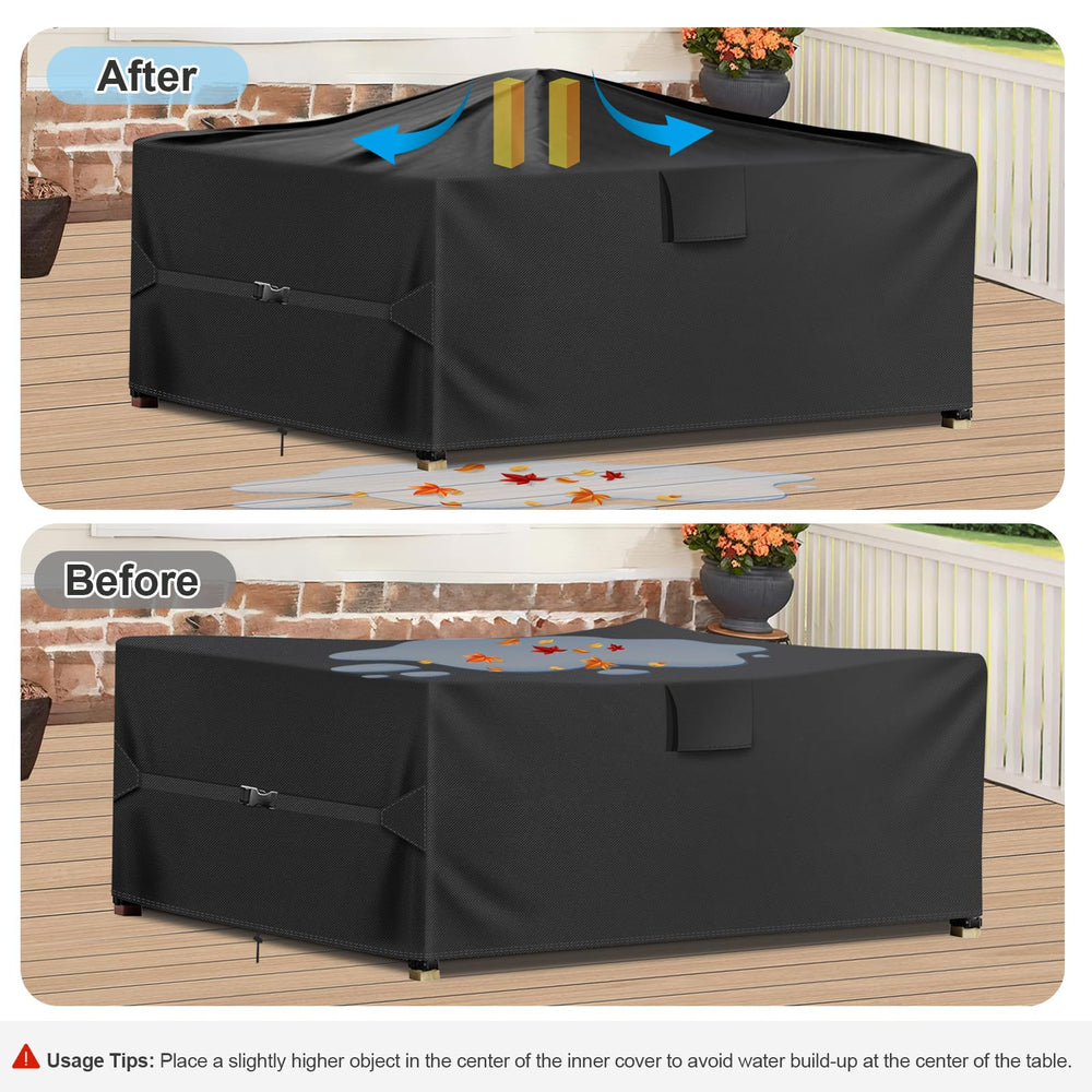 Funshot snap and side strap closure detail securing cover against wind and improving hold