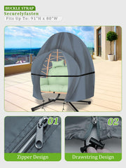 Funshot zipper and drawstring detail for easy install and windproof security