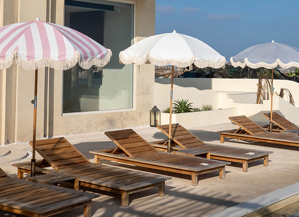 Funsite beach lifestyle shot offering portable sun protection and style