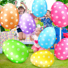 Funtery 16-inch egg on porch enhancing entryway with bright color
