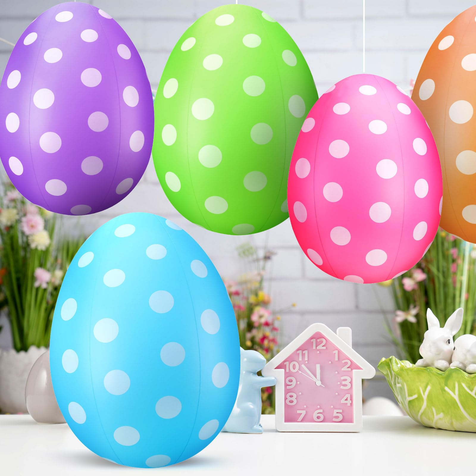 Funtery 24-inch eggs clustered on lawn for high-impact yard decor