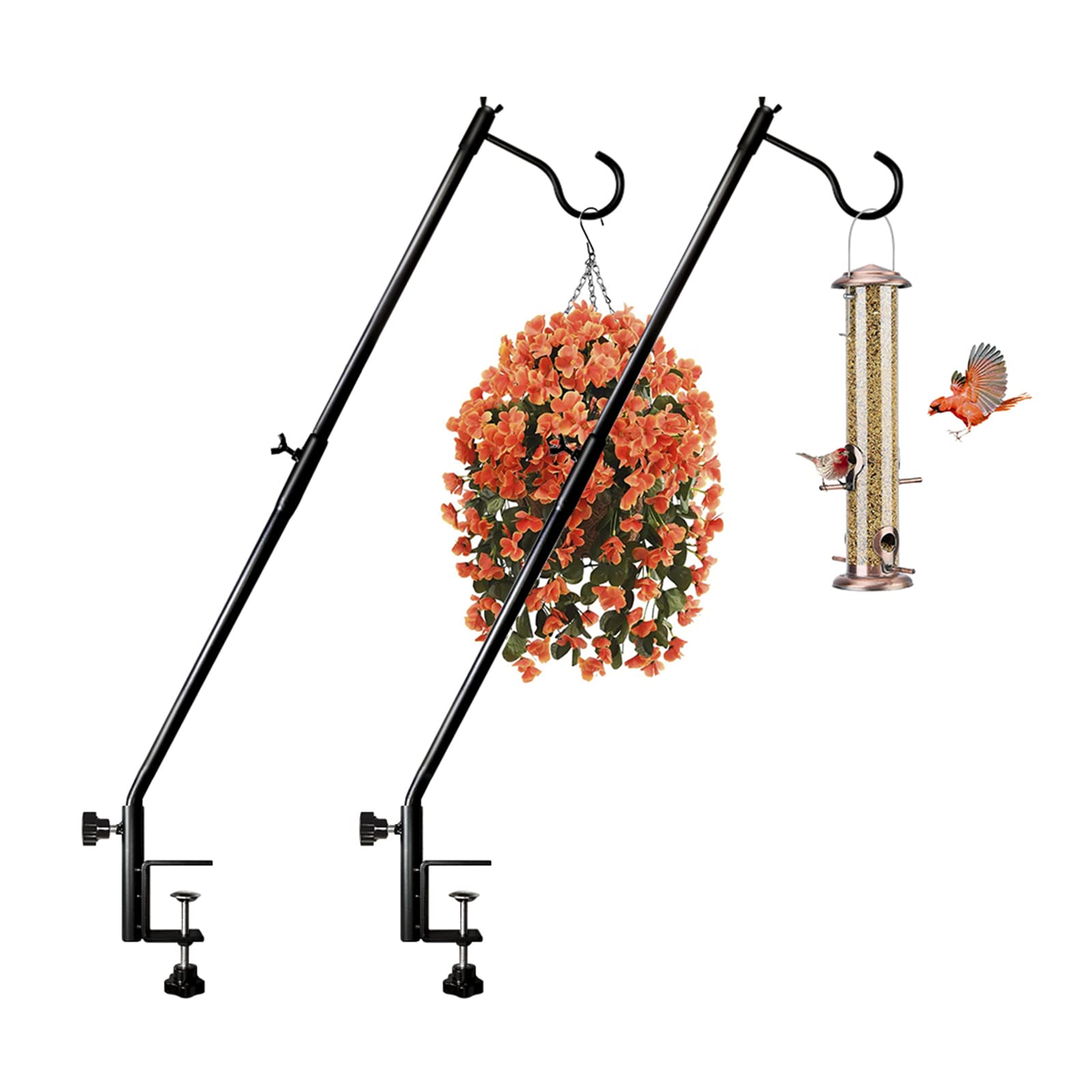 Funtife front view clamp-on hanger showing full 30-inch arm and clamp, adds extra hanging space