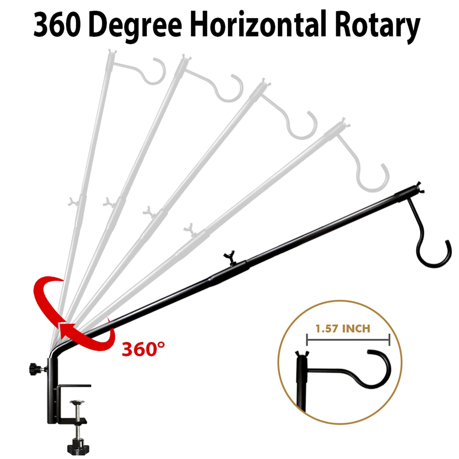 Funtife top view showing 360-degree rotating arm to position feeders for better access