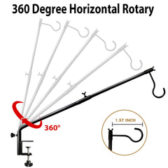 Funtife top view showing 360-degree rotating arm to position feeders for better access