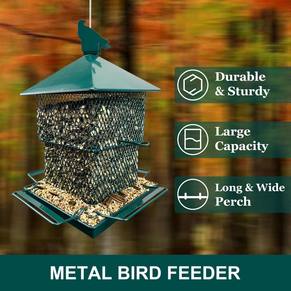 FUNWILDLIFE metal finish close-up showing chew-resistant weatherproof surface