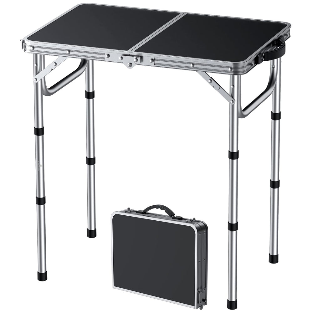 FUNYKICH front view folded table showing compact carry case and portability