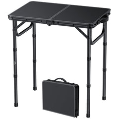 FUNYKICH front view of folded table, shows compact portability and quick setup benefit