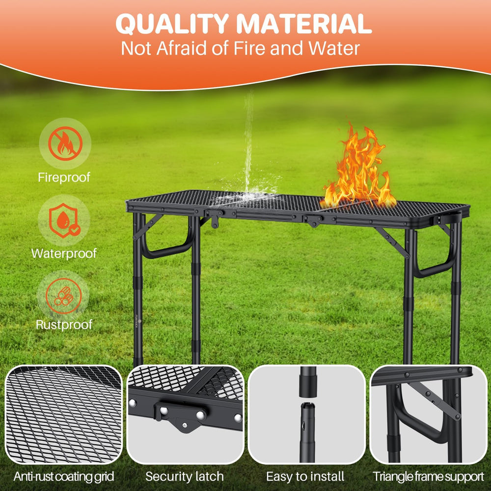 FUNYKICH high position beside grill for safe hot-surface staging