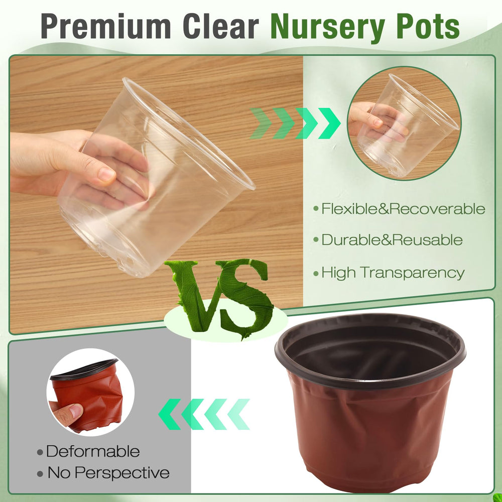FUOAUYK stacked clear pots demonstrating compact storage and organized nursery benefit