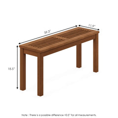 Furinno bench placed on patio demonstrating casual outdoor use