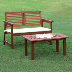 Furinno TIOMAN close-up of meranti wood grain and teak oil finish protection