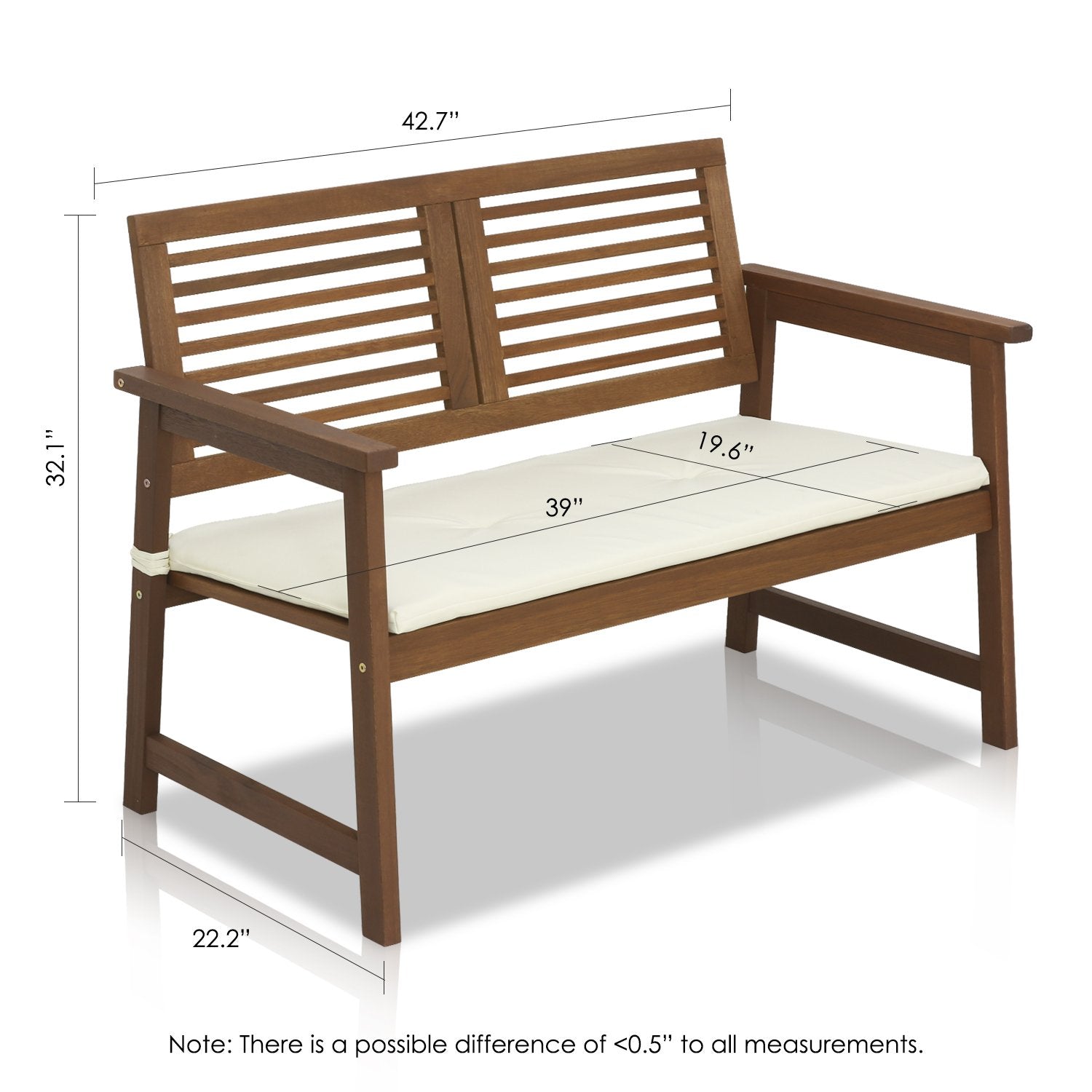Furinno TIOMAN bench in garden setting for relaxed outdoor seating
