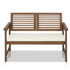 Furinno TIOMAN bench with removable cushion illustrating size and comfort