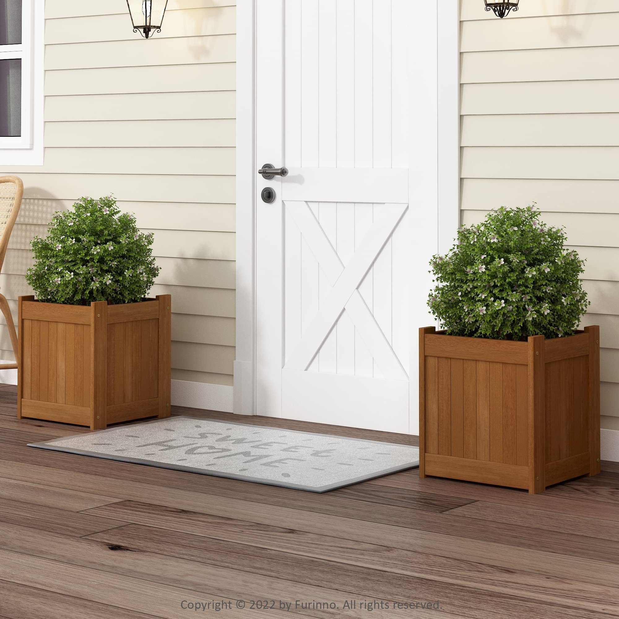 Furinno Tioman close-up of meranti wood grain and teak-oil finish for durable beauty