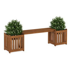 Furinno front view of planter bench showing dual-planter function and seating benefit
