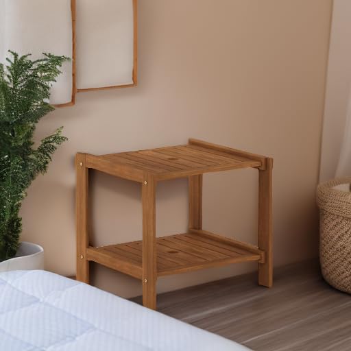 Furinno TIOMAN side table between chairs showing scale and ideal patio fit