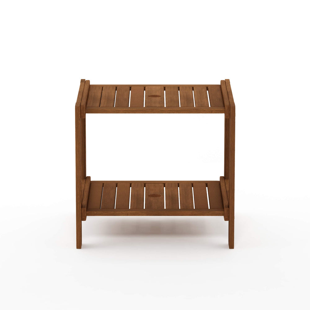 Furinno TIOMAN table with umbrella pole inserted demonstrating centered shade benefit