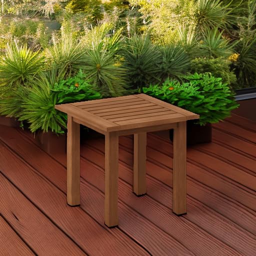Furinno TIOMAN natural teak-oil finish texture showcasing weather-resistant look