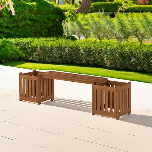 Furinno planter bench on porch showing compact footprint and scale benefit