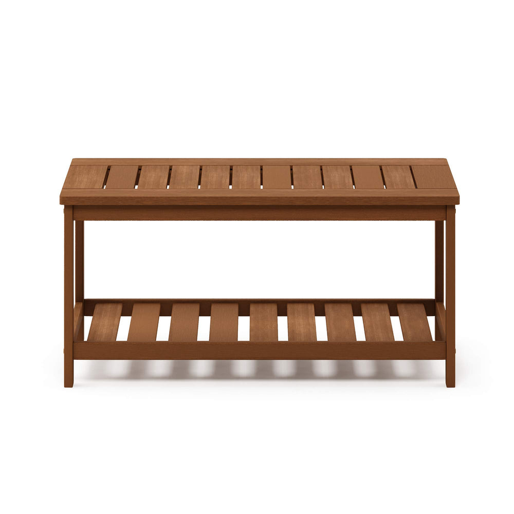 Furinno Tioman teak-oil finish close view showing wood grain protection benefit