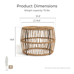 Furniture of America Ysar close-up of PE rattan weave highlighting durable texture