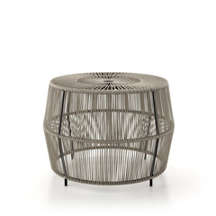 Furniture of America Ysar front view showing round boho rattan table and styling benefit