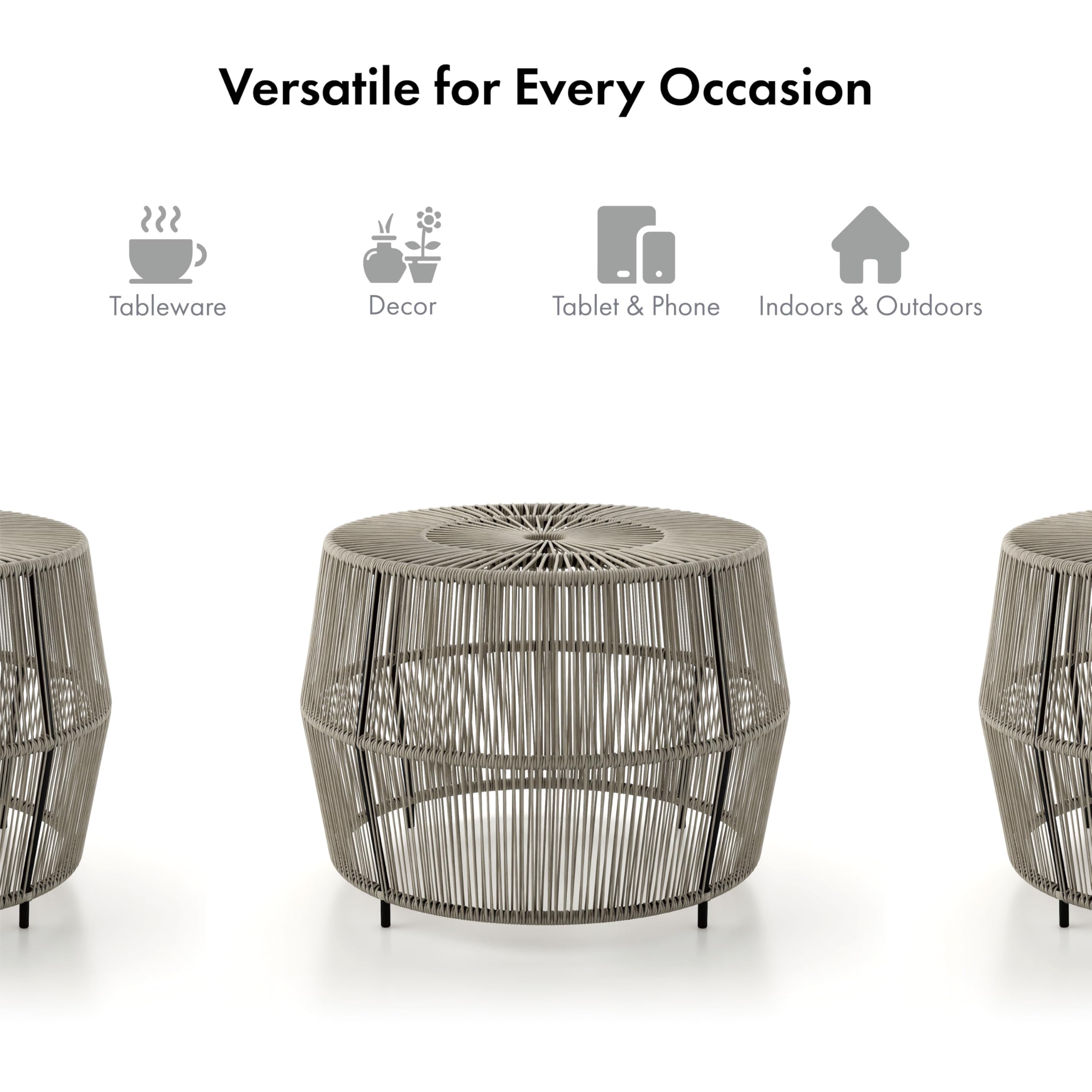 Furniture of America Ysar next to lounge chair showing scale and space-saving benefit