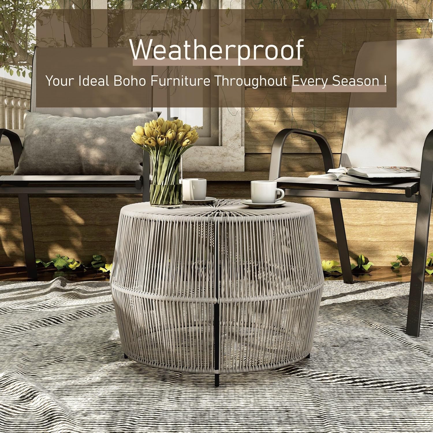 Furniture of America Ysar top surface texture showing flat tabletop for drinks and decor