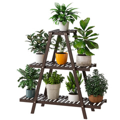 Furshus front view of 3-tier plant stand showing organized pots and neat display