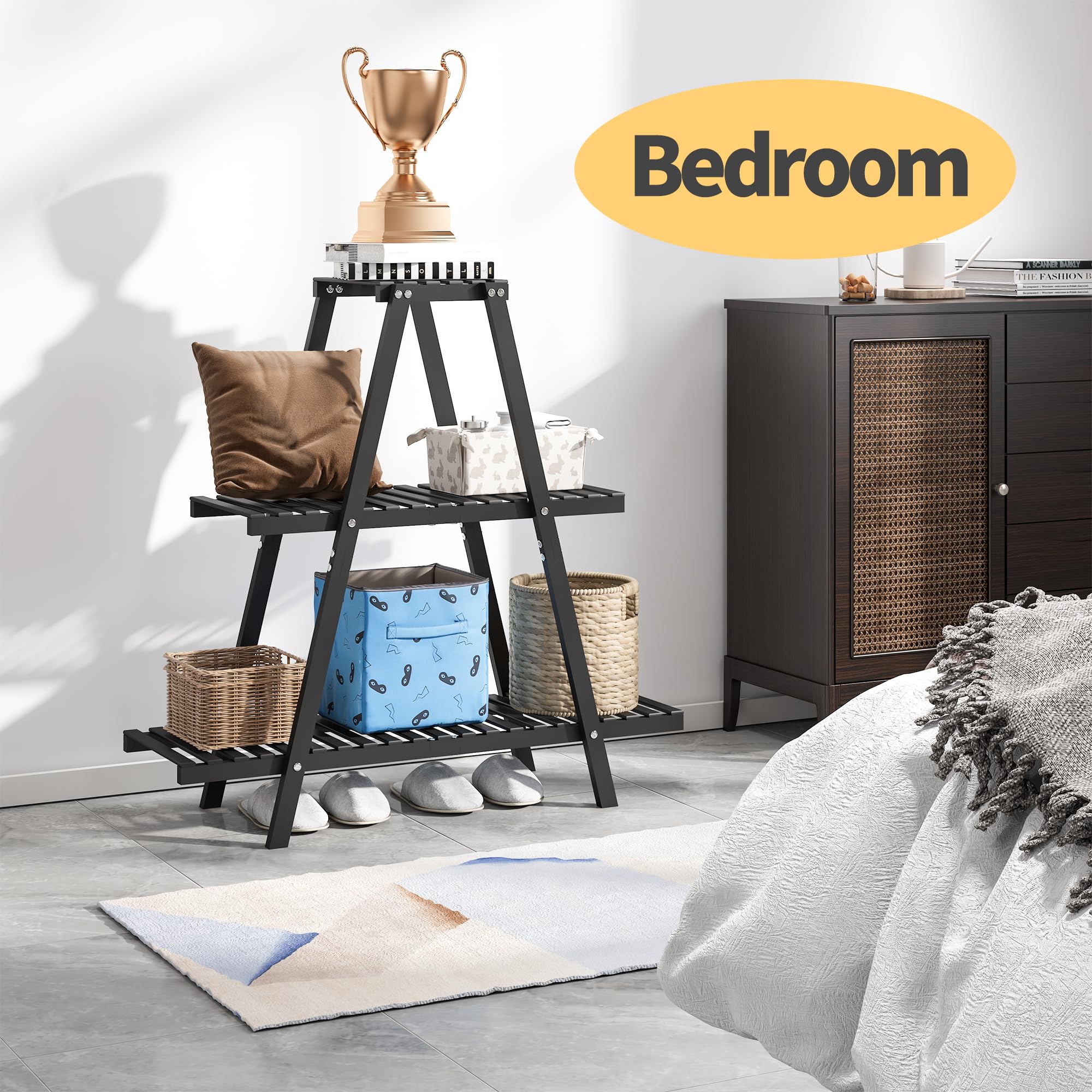 Furshus ladder stand on balcony lifestyle scene illustrating sheltered outdoor use