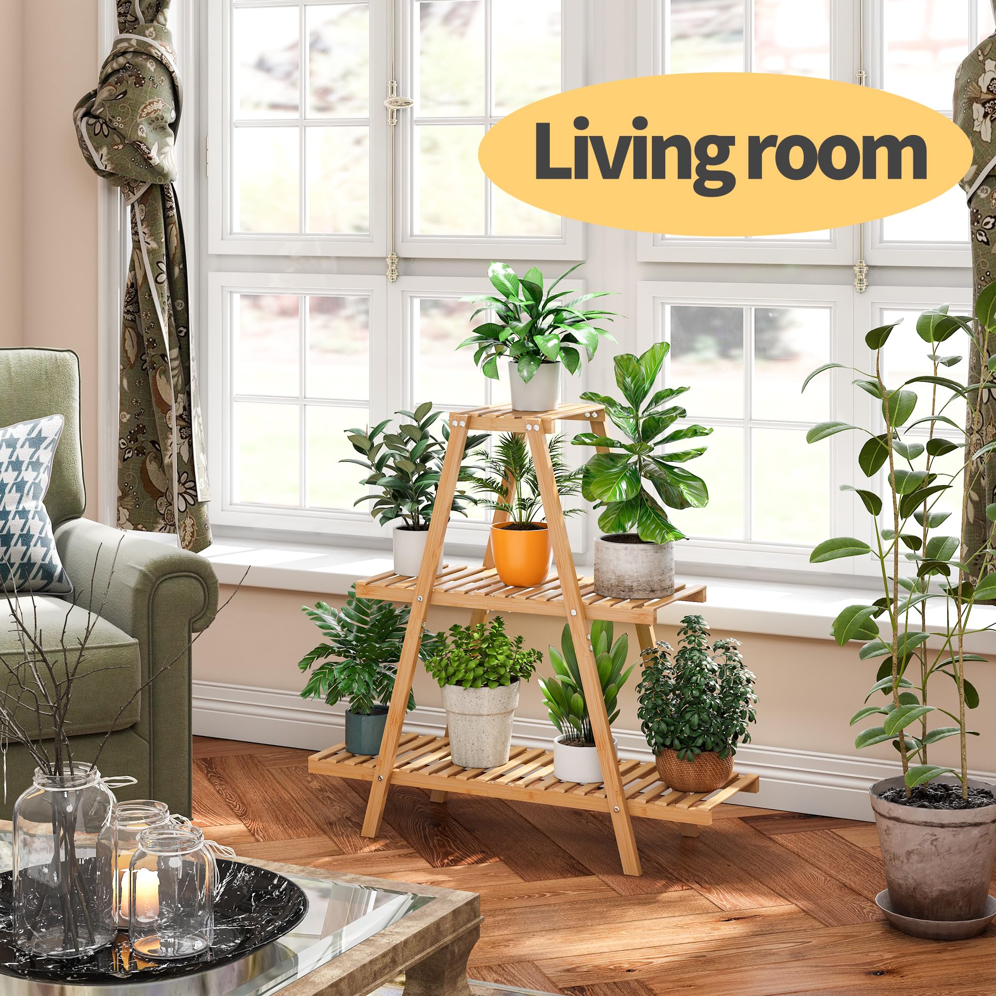 Furshus middle tier with potted plants in use benefit: layered greenery display