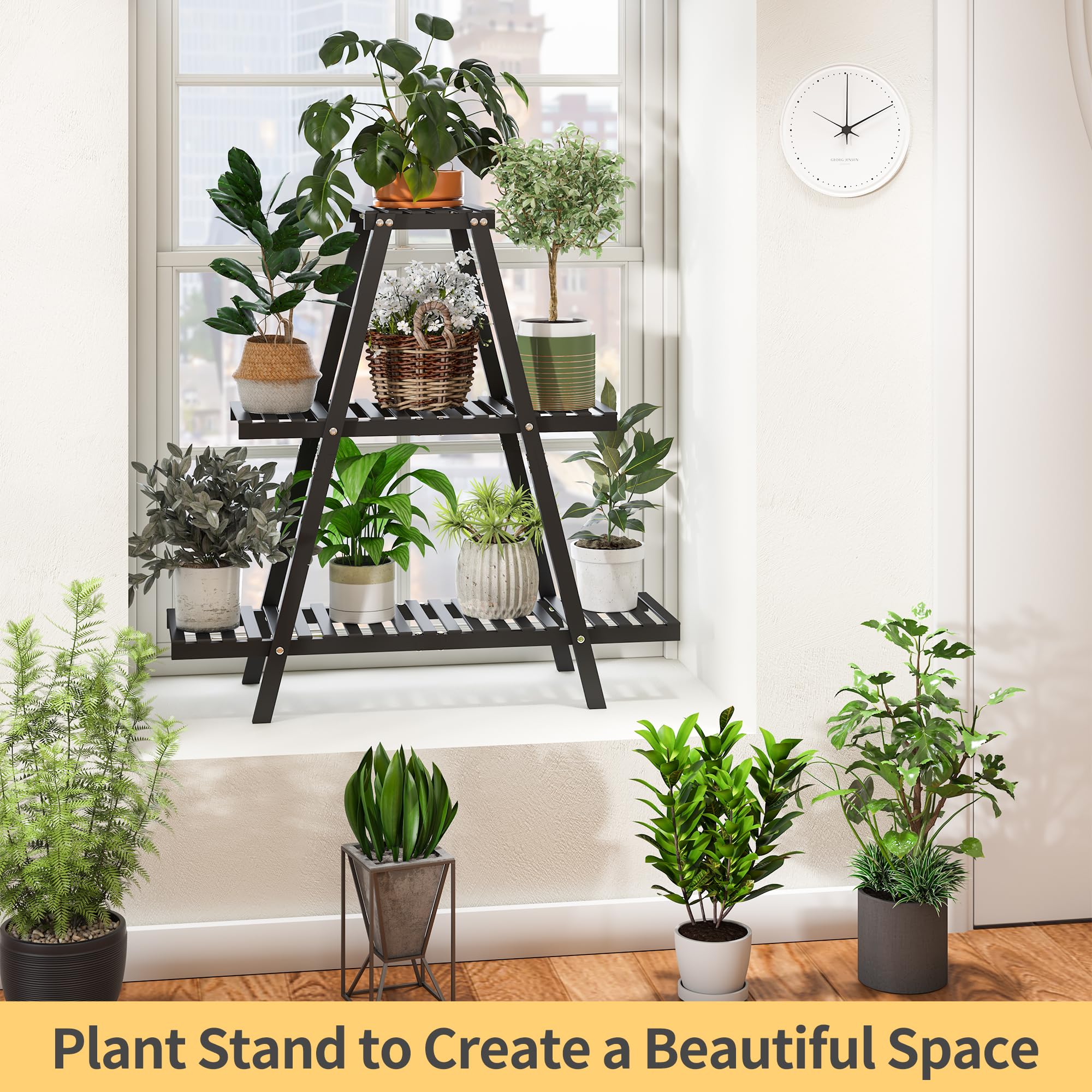 Furshus shelves with potted plants in use demonstrating organized multi-plant display