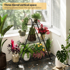 Furshus three-tier shelf loaded with varied pots maximizing vertical space benefit