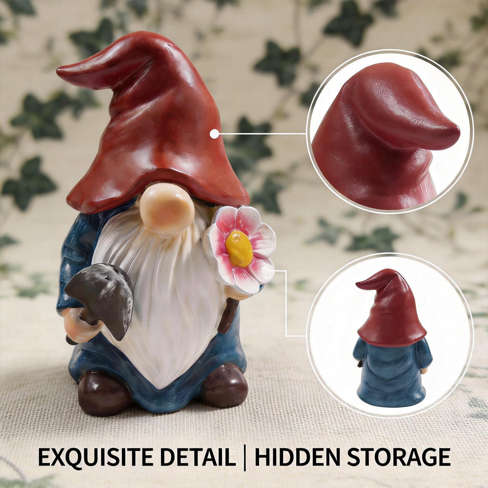 FURUBETA gnome next to a hand to show scale and quick-access convenience