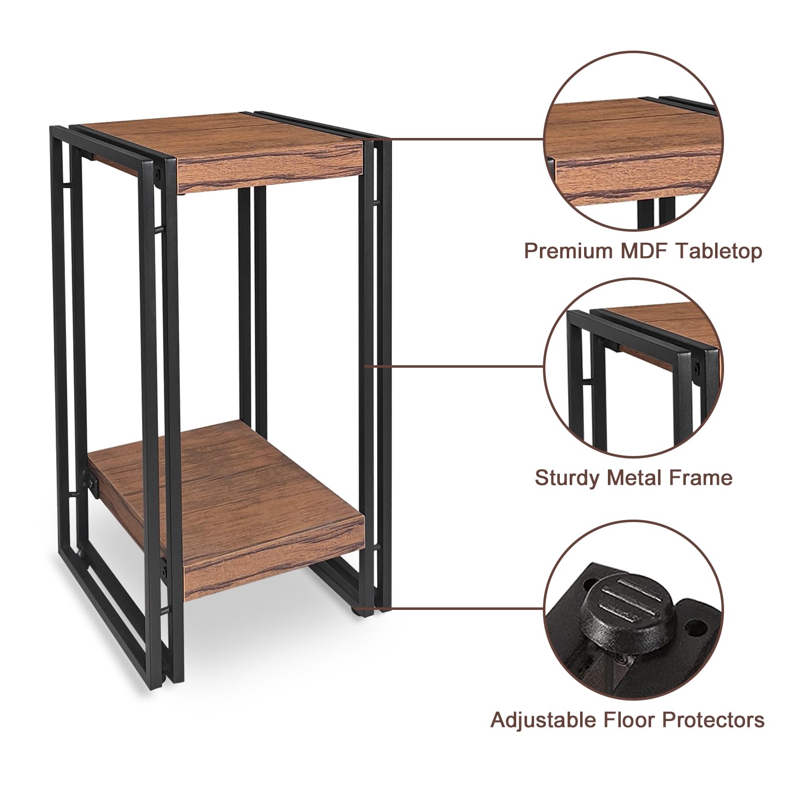fusehome plant stand next to ruler showing 22-inch height for size clarity