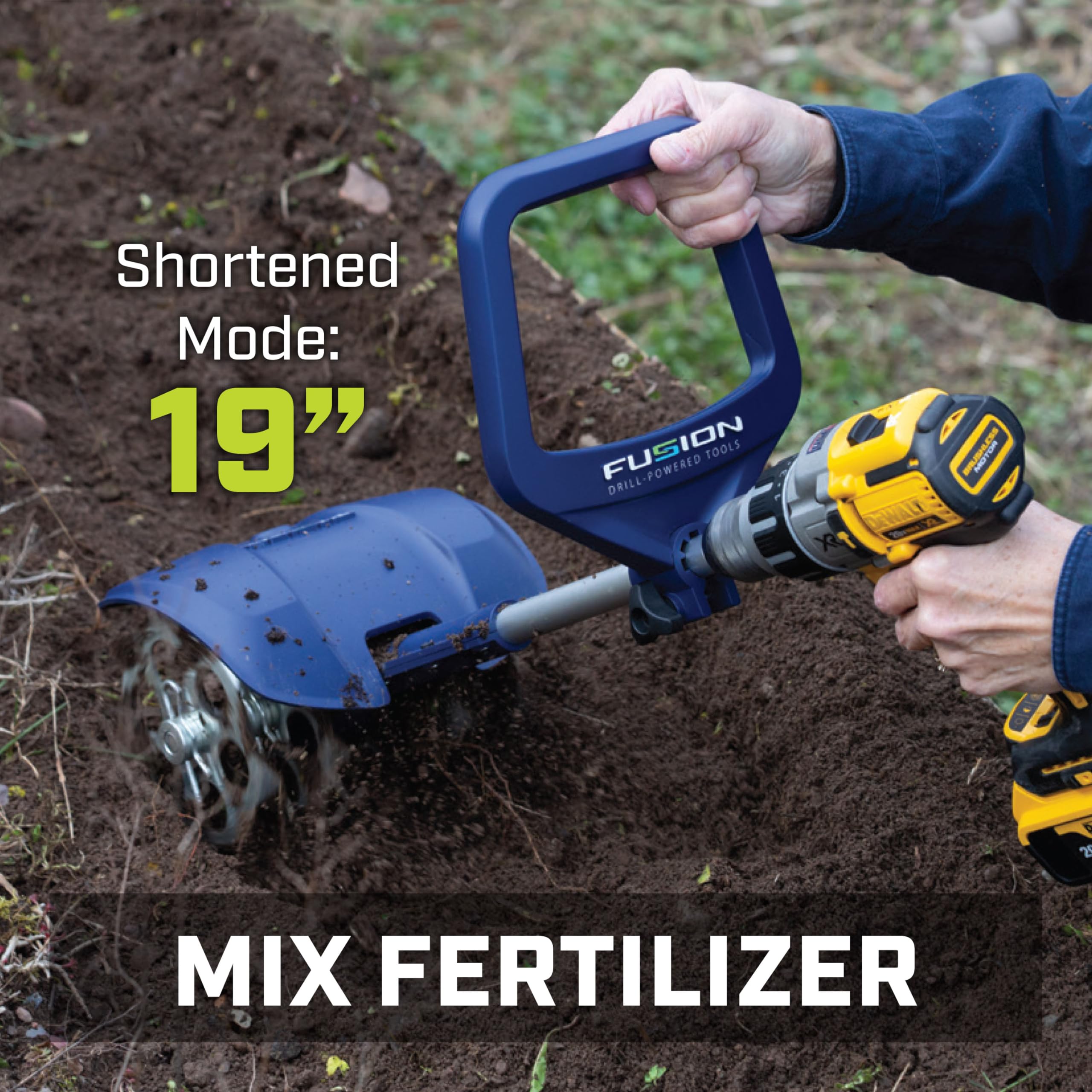 Fusion Drill Powered Tools size comparison showing lightweight 7 lb portability advantage